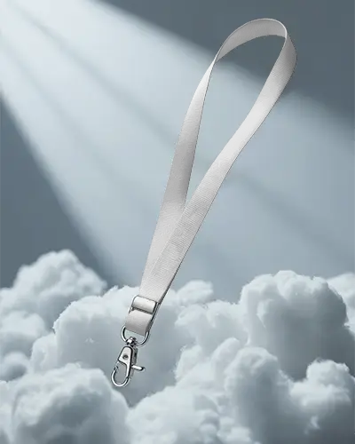 Customizable Lanyard Mockup With Metal Clip Ideal For Badge Holding And Promotional Purposes