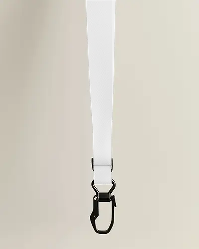 Lanyard Mockup With Black Carabiner Clip Straight Layout Clean Background Branding Showcase