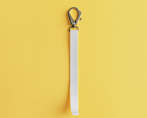 Vertical Lanyard Mockup On Bright Yellow Background Modern And Playful