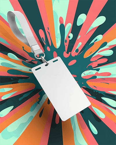 Vibrant Lanyard Mockup On Abstract Splash Background Bold And Creative 03