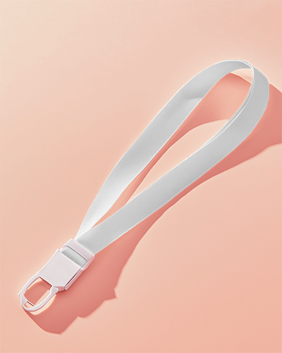 Angled Lanyard Mockup On Peach Gradient Background Simple And Elegant 06