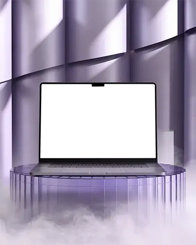 Macbook Pro Foggy Purple Curtain Background Transparent Pedestal