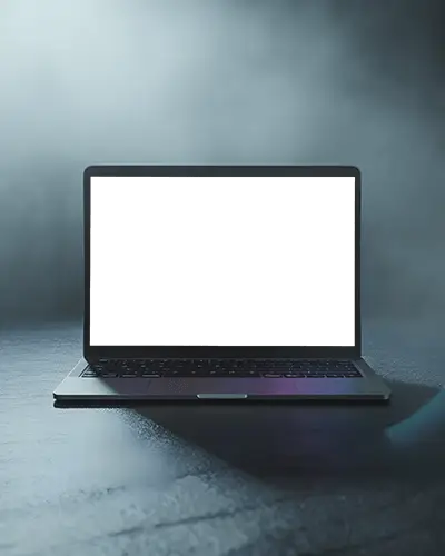Cinematic Atmosphere M1 Pro Macbook Mockup With Diffused Light On Concrete Surface
