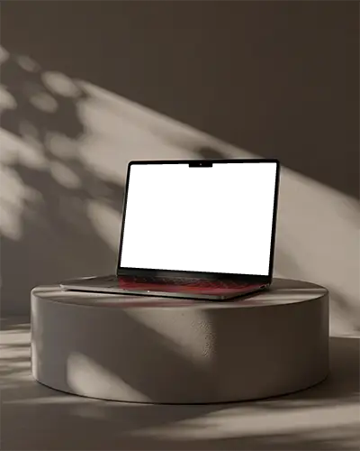 natural-light-macbook-m4-air-mockup-on-textured-pedestal-with-organic-shadow-patterns