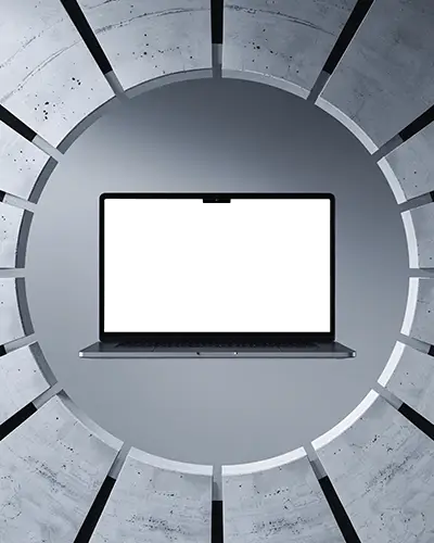 editorial-macbook-pro-m2-mockup-in-brutalist-ring-sculpture-with-open-center-and-clean-balance