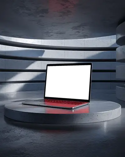 macbook-pro-m1-mockup-on-round-platform-in-spiral-concrete-room-with-contrast-lighting