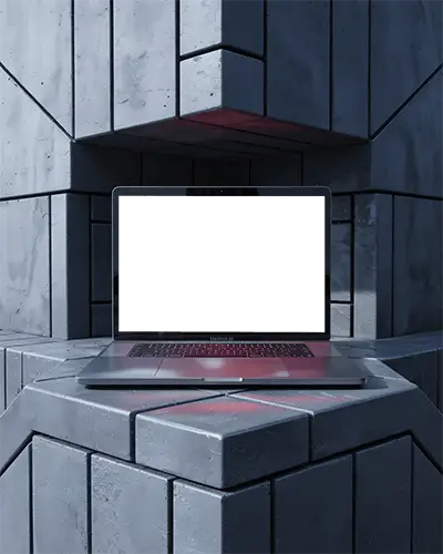 Bold Concrete Architecture M1 Air Mockup With Contrasted Lighting And Strong Lines