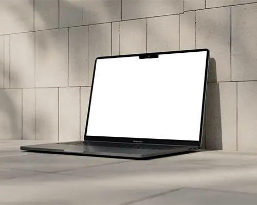 Sleek Modern Macbook Air M2 Mockup With Minimalist Urban Background For Creative Project Display
