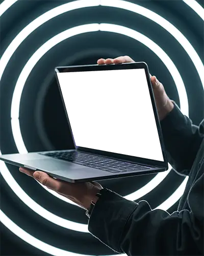 Halo Ring Studio M1 Pro Mockup Presented Against Concentric Light Circles