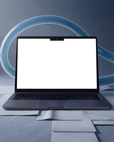 Translucent Loop Sculpture M4 Pro Mockup On Minimal Paper Texture In Studio Lighting