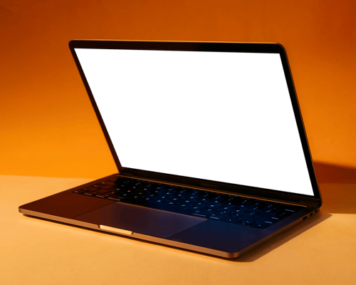 Bold Orange Light Macbook Mockup Vibrant Background Stylish Display