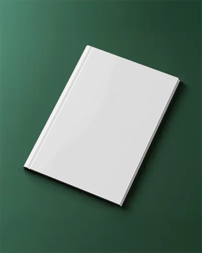 Top View Magazine Mockup A4 Blank Cover On Dark Green Surface Clean Editorial Look