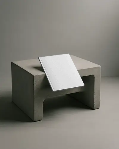 Minimalist Studio Magazine Mockup Soft Shadow On Textured Grey Surface Clean And Professional Layout