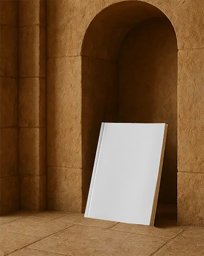 Mediterranean Archway Magazine Mockup Earthy Textured Backdrop With Warm Tones Soft Shadows And Minimal Classical Staging 0167