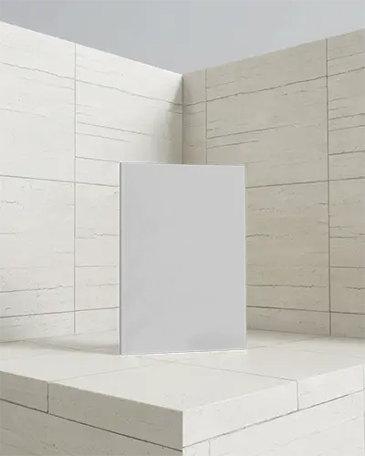 Minimalistic Modern Interior Closed Magazine Mockup On White Marble Platform 0180