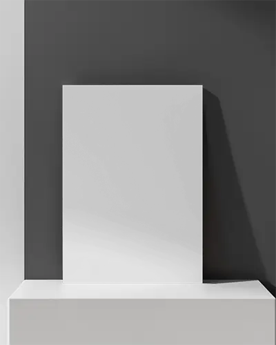Magazine On Pedestal Mockup With Cover Design Under Soft Shadows On Gray Wall 0188