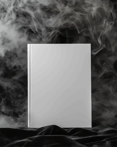 Enigmatic Smoke Engulfed Magazine Mockup With Cover Design Space On A Mysterious Background 0191