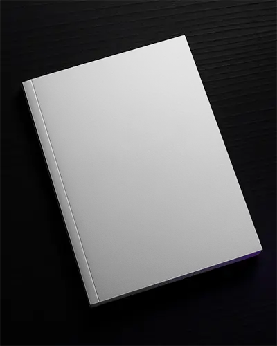 Angled Closeup Magazine Mockup On Dark Striped Surface With Subtle Reflection And Soft Top Lighting 0198