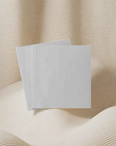 Top Angle Square Magazine Mockup On Rippled Wooden Texture Background Layered Cover Layout Natural Light Soft Beige Tones 0289