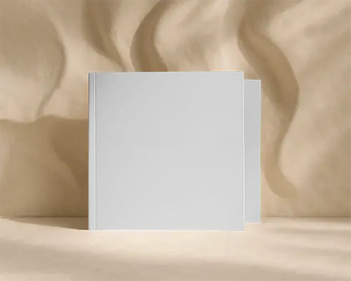 Soft Textured Backdrop Square Magazine Mockup Front Facing Cover On Beige Fabric Surface Minimal And Elegant Design Showcase 0290