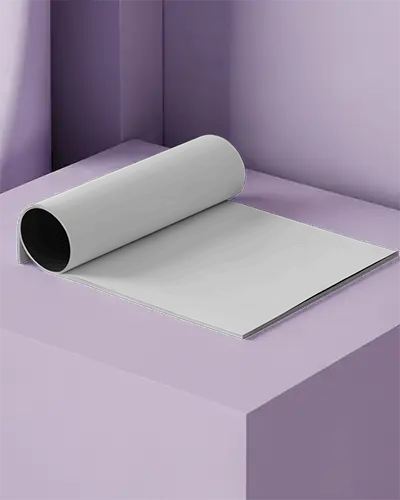 Rolled And Flat Magazine Mockup On Light Purple Corner Podium With Soft Studio Lighting For Modern Design Display 0295