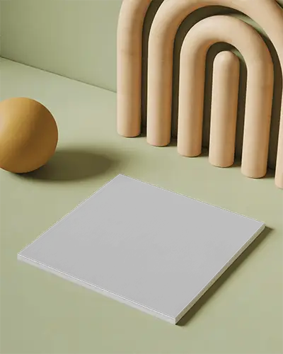 Geometric Background Square Magazine Mockup With Stylized Arches And Yellow Sphere On Soft Green Surface 0298