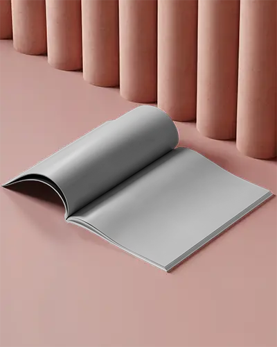 Soft Pink Surface Open Magazine Mockup With Terra Textured Backdrop And Clean Aesthetic Layout For Modern Publishing 0306