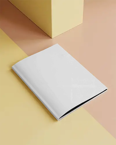 Square Magazine Mockup Floating Over Surface Clean Minimalist Design Display