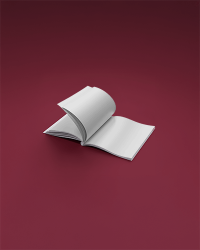 Avant Garde Magazine Mockup Trendy Fashion Publication Open On Minimal Red Backdrop