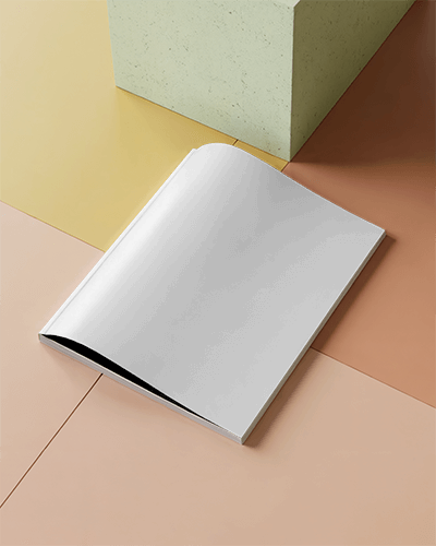 Realistic Magazine Layout Mockup Placed On Textured Floor For Creative Showcase 0334