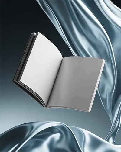 Stylish Magazine Mockup Floating With Fabric Background For Fashion And Lifestyle Branding 0338