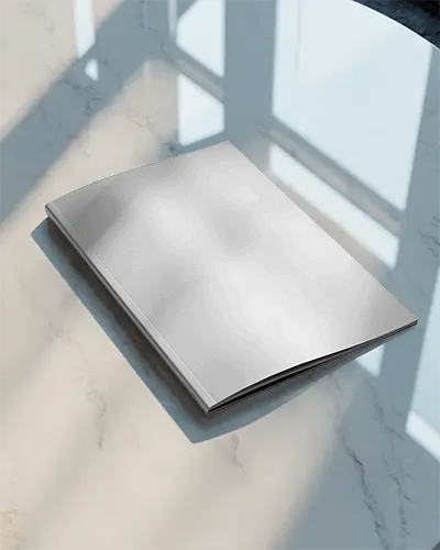 Magazine Mockup In Natural Light Shadow Play Minimalist Tabletop Branding