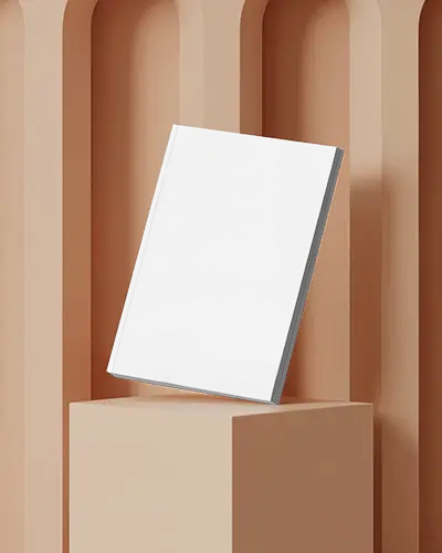 Modern Minimalist Magazine Mockup On Abstract Arch Background For Design Presentation