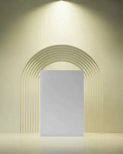 spotlit-magazine-mockup-with-arched-shadow-design-on-pale-yellow-reflective-floor