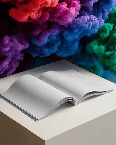 open-magazine-mockup-on-modern-display-block-with-abstract-ink-cloud-backdrop