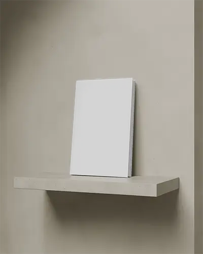 Standing Magazine Mockup On Simple Wall Background For Branding Use