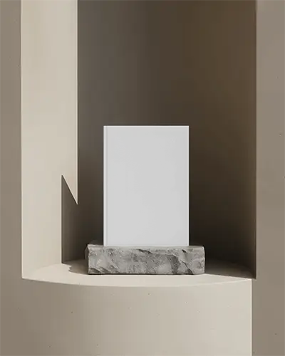 minimalist-magazine-mockup-with-stone-pedestal-for-clean-marketing-presentations