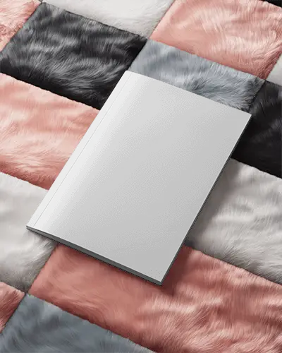 premium-print-magazine-mockup-displayed-on-multicolored-faux-fur-patchwork-for-branding