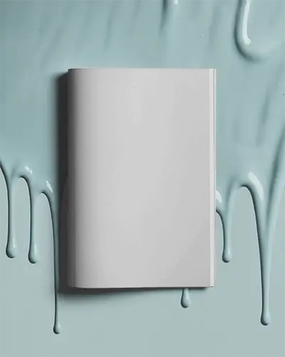Minimalist Hardcover Magazine Mockup With Dripping Paint Background For Design Display