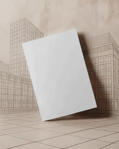 Clean Minimalist Magazine Mockup Showcasing Modern Cover Design With Urban Sketch Background