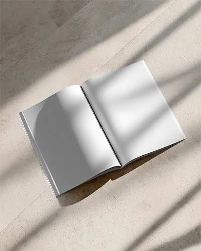 Open Magazine Mockup Mockup On Textured Surface With Natural Light For Design Display