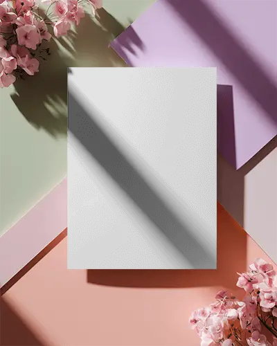 Elegant Minimalist Magazine Mockup With Floral Elements And Soft Pastel Background Design