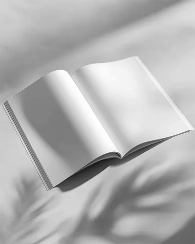 Blank Magazine Mockup Showcasing Dual Page Spread In A Minimalist Setting