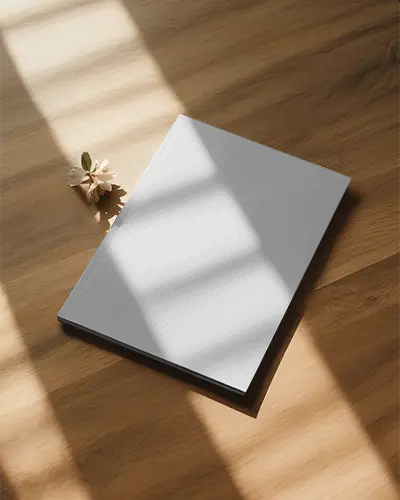 Sleek Magazine Mockup With Natural Light Shadow Display For Modern Publications