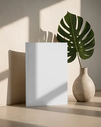 Creative Magazine Cover Mockup With Clean Background And Soft Natural Light Cast Shadow