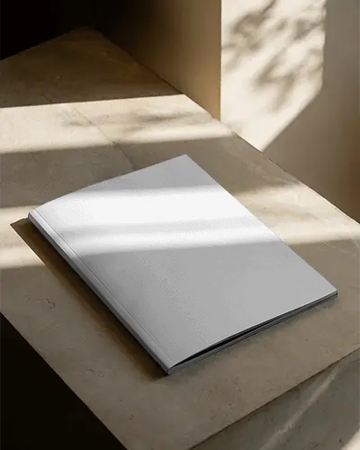 Elegant Minimalist Fashion Magazine Mockup For Luxury Brand Presentation And Promotional Use