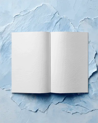 Top View Opened Magazine Mockup With Empty Gray Pages And Texture