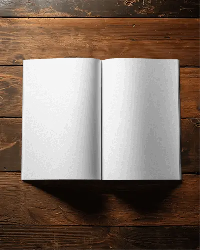 Blank Magazine Mockup Opened On Wooden Surface For Design Presentations And Marketing