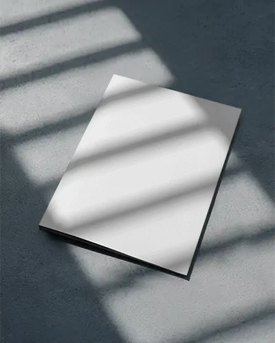 Magazine Mockup On Minimalist Textured Surface With Light Shadow Patterns Creative Layout