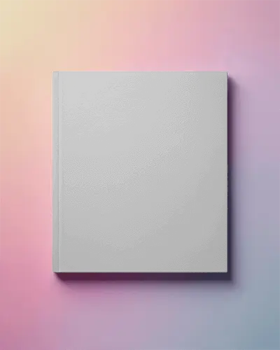 Minimalistic Hardcover Magazine Mockup Isolated On Gradient Background
